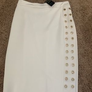 Fitted detailed midi skirt